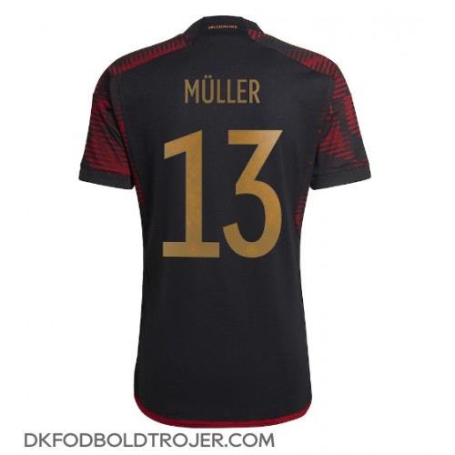 Billige Tyskland Thomas Muller #13 Udebane Fodboldtrøjer VM 2022 Kortærmet